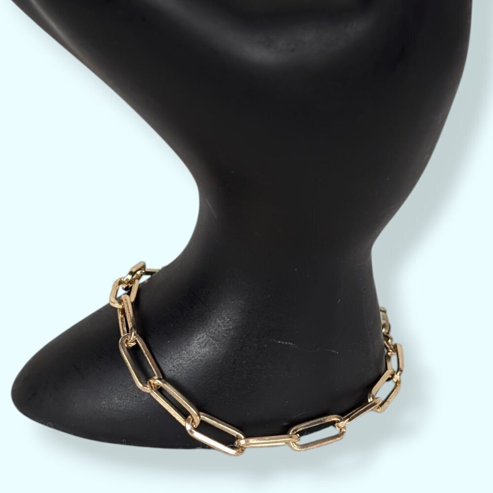 Gold Told Paperclip Link Chain Bracelet